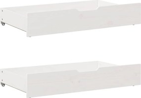 vidaXL 2 db fehér tömör fenyőfa ágy alatti fiók 90 x 55 x 17 cm