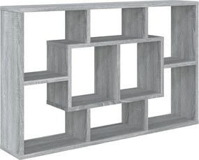 vidaXL szürke sonoma színű szerelt fa fali polc 85x16x52,5 cm