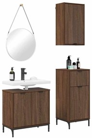 Fürdőszoba bútor szett 3 pcs barna tölgy 39.5 x 36 x 88 cm