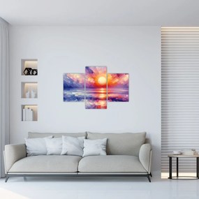 Kép - Színes művészi naplemente (90x60 cm)
