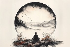 Vászonkép Canvas Szerzetes Meditáció Harmónia Zen Orient Japán 60x40