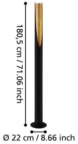 Eglo 39759 - LED Állólámpa PREBONE 1xGU10/4,7W/230V fekete/arany