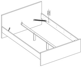 Natúr színű franciaágy ágyrács nélkül 140x200 cm tölgyfa dekorral Naia – Tvilum