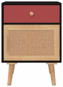 2 db fekete szerelt fa éjjeliszekrény 40x30x55 cm