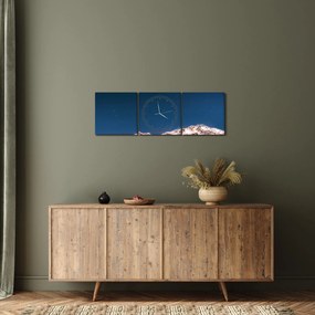 A hegyek és az éjszakai égbolt képe (órával) (90x30 cm)