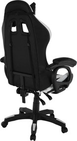 Irodai/gamer szék RGB LED világítással, fekete/fehér, JOVELA