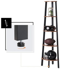 Sarokpolc TAYLOR 5 polc 159x34 cm, rusztikus barna