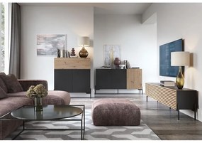 Éjjeliszekrény Lamellito L4  (fekete + tölgy). 1098821