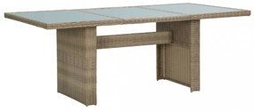 7 részes barna kültéri polyrattan étkezőgarnitúra