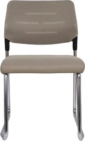 Tárgyalószék, világosbarna/króm, KLEDI