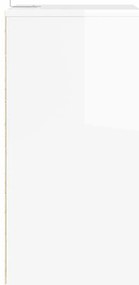 vidaXL Éjjeli asztal Magas Fényű Fehér 40 x 30 x 467 cm Faanyag