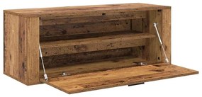 Cipőszekrény polcokkal ajtóval Régi fa 100 x 35 x 38 cm Faanyag
