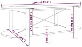 fekete szerelt fa dohányzóasztal 110x48x40 cm