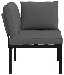 fekete alumínium kerti pad párnákkal