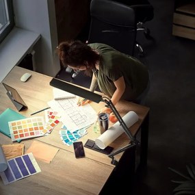 Fényerőszabályozható LED csipeszes asztali lámpa LED/10W/5V 3000/4000/6000K fekete