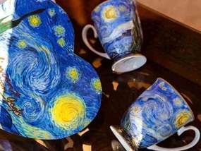Porcelán lábasbögre szett 2db-os 280ml, Van Gogh: Csillagos éj