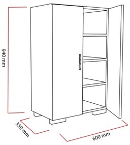 Cipősszekrény MADA 94x60 cm fehér
