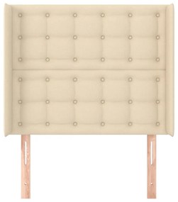 krémszínű szövet fejtámla szárnyakkal 103x16x118/128 cm