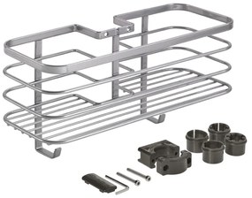 Ezüstszínű öntapadós acél fürdőszobai polc Luxy – Metaltex