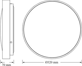 Osram - LED mennyezeti lámpatest CEILING LUXO LED/18W/230V, Ø 32 cm, fehér