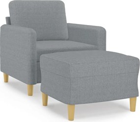 vidaXL világosszürke szövet kanapéfotel lábtartóval 60 cm