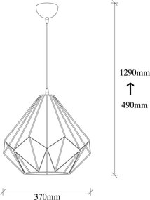 Diamond 703-S fekete vas függőlámpa, Ø37 cm