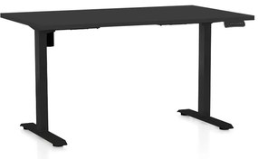 Állítható magasságú asztal OfficeTech B, 140 x 80 cm, fekete alap, fekete