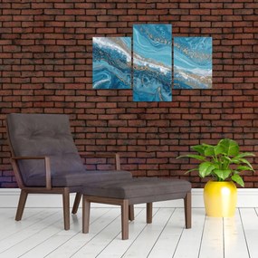Kép - Világoskék márvány arannyal I. (90x60 cm)