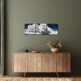 Kép - Hófehér fák (órával) (90x30 cm)