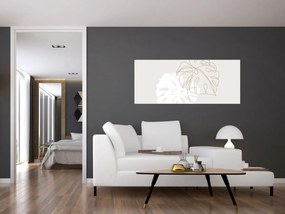 Kép - Line art monstera N⁰2 (120x50 cm)