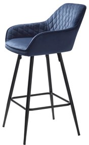 Kék bársony bárszék (ülésmagasság 67 cm) Milton – Unique Furniture