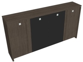 Verno közepes gardrób 248 x 46 x 130 cm, kombinált ajtó, antracit tölgy / fekete
