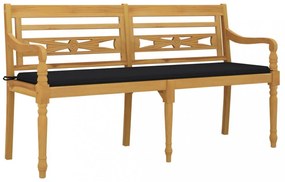 tömör tíkfa Batavia pad fekete párnával 150 cm