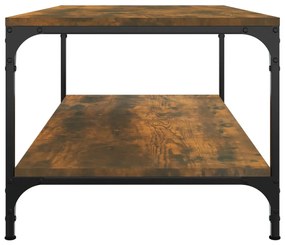 Füstös tölgy színű szerelt fa dohányzóasztal 80 x 50 x 40 cm