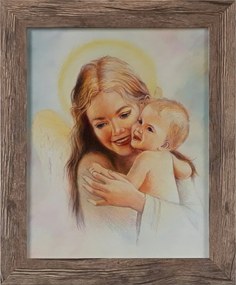 Vászonkép 30x25 Őrangyal Tölgy Angyal Keret