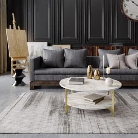 Kávésasztal VERSY 37x90 cm fehér/arany