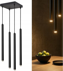 Mennyezeti függőlámpa Laser Jégcsap Tuba 853-AZ4 Fekete G9 4-pontos Led