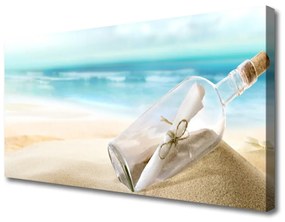 Vászonkép falra Beach Bottle Art Letter 140x70 cm