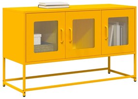 mustársárga hidegen hengerelt acél TV-szekrény 100,5x39x60,5 cm