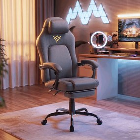 KA-E1372 szürke szövet magasságállítható gamer szék