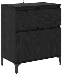 Széf fiókkal Fekete tölgy 60 x 35 x 70 cm Műszaki fa és vas