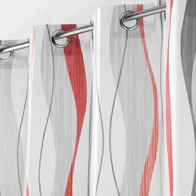 Piros-fehér függöny 140x260 cm Ondulys – douceur d'intérieur