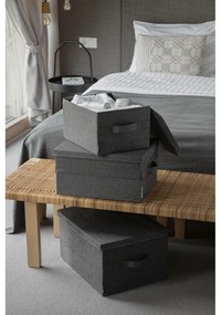 Szürke fedeles textil tárolódoboz 35x19x26 cm Soft Storage – Bigso Box of Sweden