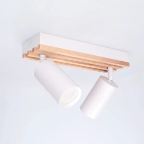 Brilagi - Irányítható spotlámpa SELE WOOD ACOUSTIC 2xGU10/30W/230V fehér/fa