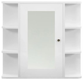 fehér MDF tükrös fürdőszobaszekrény 66 x 17 x 63 cm