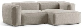 Bézs kordbársony sarokkanapé (jobb oldali-heverő résszel) Bergano – Cosmopolitan Design