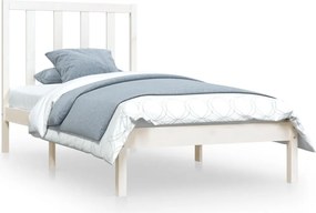 vidaXL Small Single fehér tömör fenyőfa ágykeret 75 x 190 cm