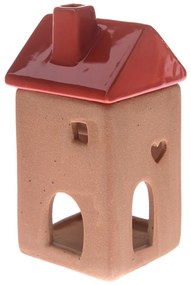 Kerámia aromalámpa Vörös házikó, 7,5 x 15 x 7,5 cm