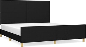 vidaXL fekete szövet ágykeret matrac nélkül 160 x 200 cm