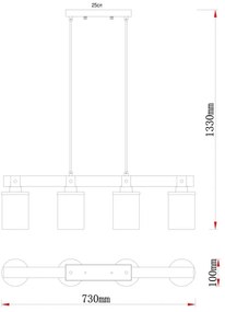 Globo 15555-4H - Csillár zsinóron LILA 4xE27/60W/230V
